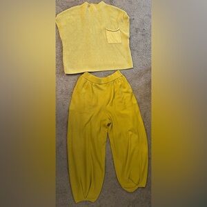 FP Beach Yellow Knit Sweater set Size L